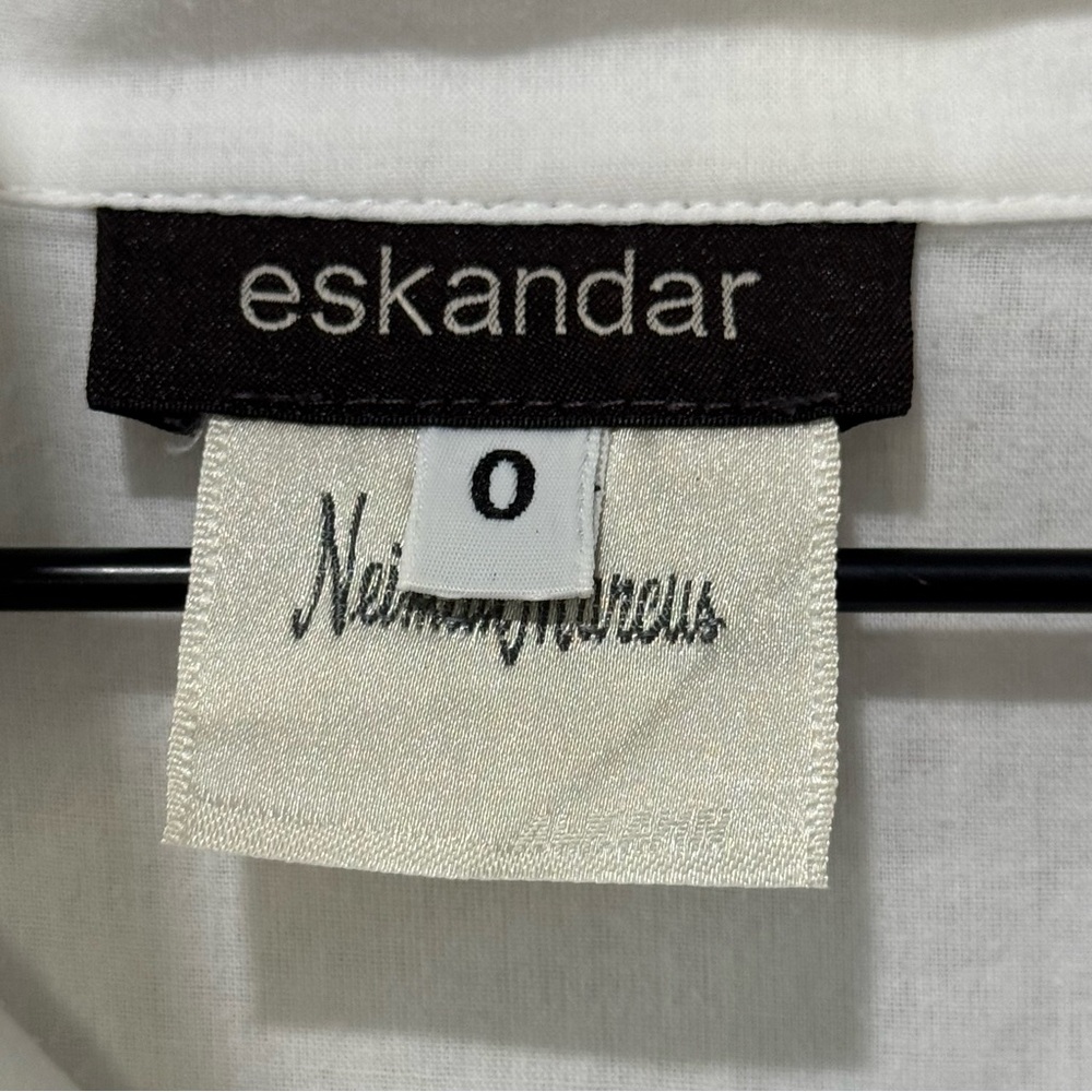 eskandar Nieman Marcus White Drop Shoulder 100% Cotton Lightweight Top - Picture 11 of 13